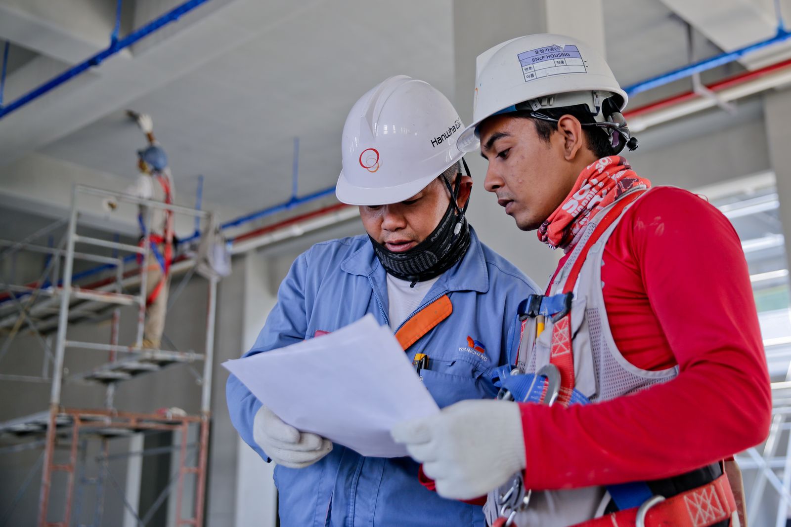 Construction team working on a modern job site.
